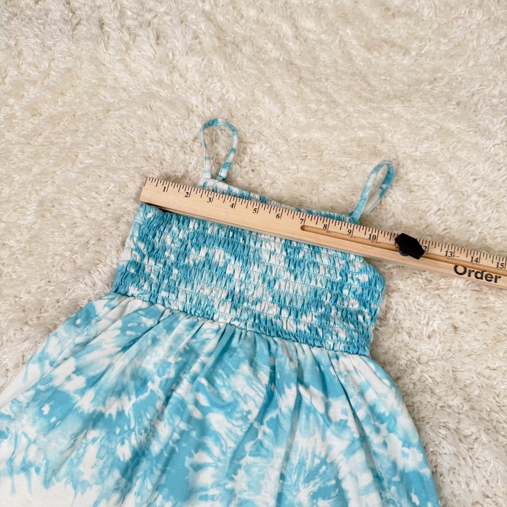 32 Degrees Cool Girl's S Small 7/8 Blue Smocked Tie Dye Sundress Casual - Picture 11 of 12